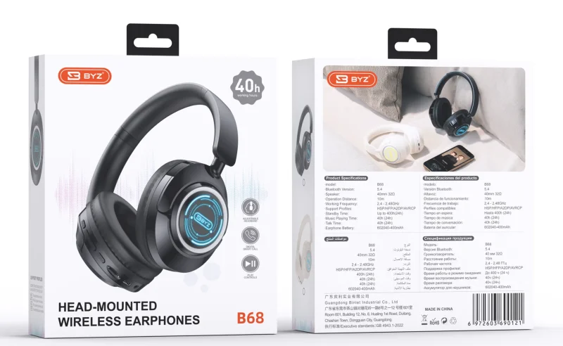 RGB Bluetooth Headset B68